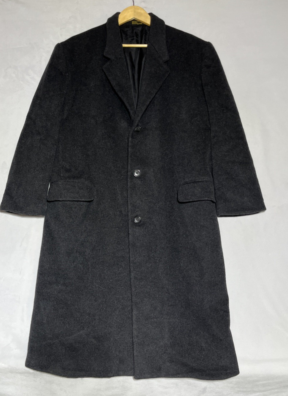 Bert Pulitzer Wool Blend Overcoat Top Coat Mens 42 Regular Charcoal Gray Classic